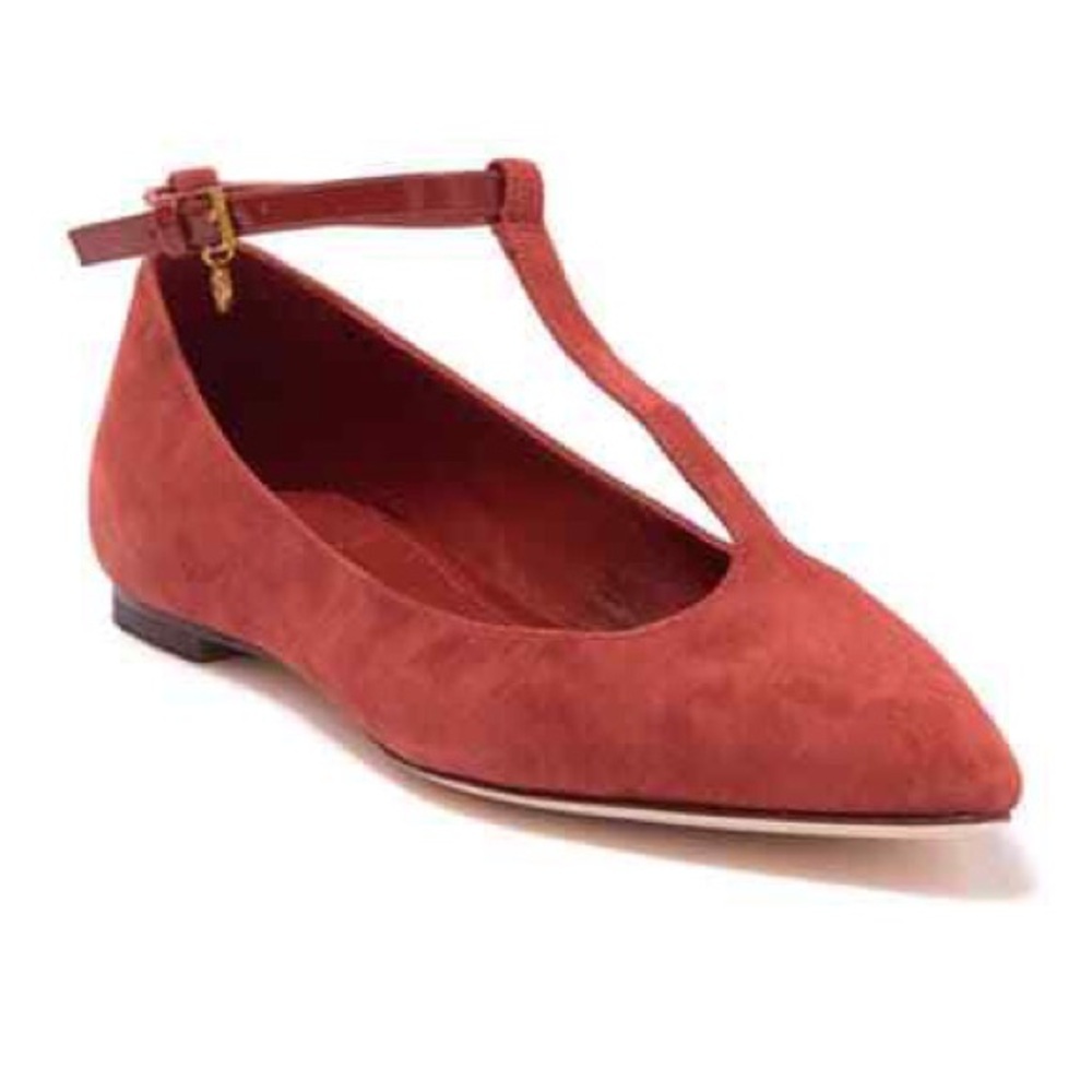 Tory Burch Ashton T-Strap Flat Rust Orange Women’s size 6